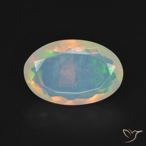 2.34ct طبيعي متعدد الألوان أوبال, بيضوي, شفاف