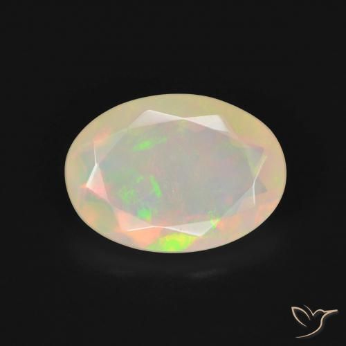 1.82ct طبيعي متعدد الألوان أوبال, بيضوي, نصف شفاف