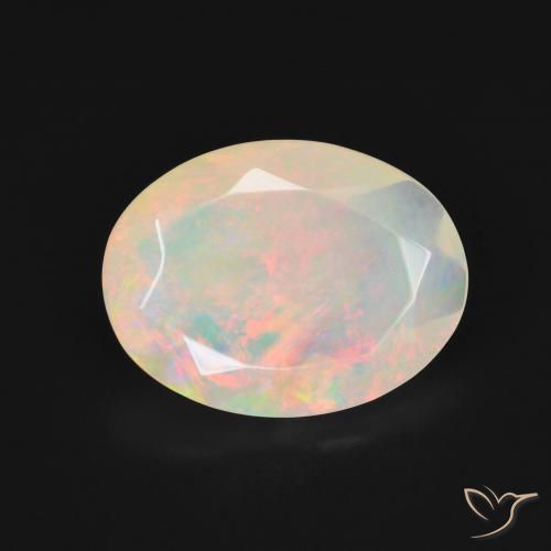 2.60ct طبيعي متعدد الألوان أوبال, بيضوي, نصف شفاف