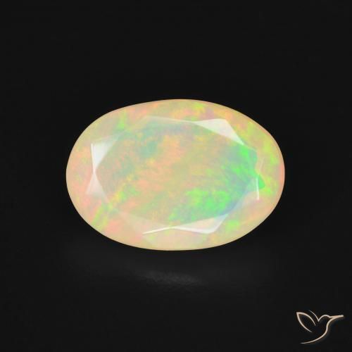 1.99ct طبيعي متعدد الألوان أوبال, بيضوي, نصف شفاف