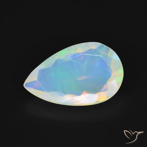 2.40ct طبيعي متعدد الألوان أوبال, شكل الكمثرى, شفاف