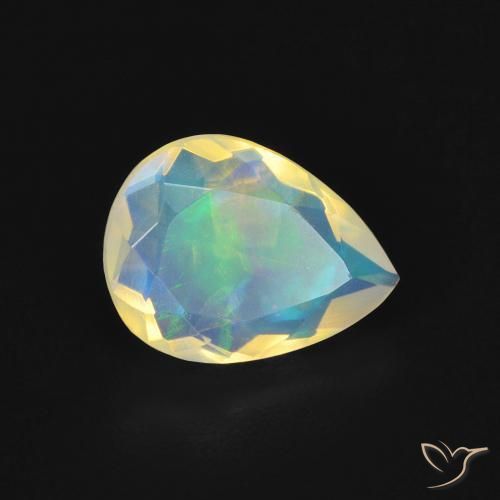 1.16ct طبيعي متعدد الألوان أوبال, شكل الكمثرى, شفاف