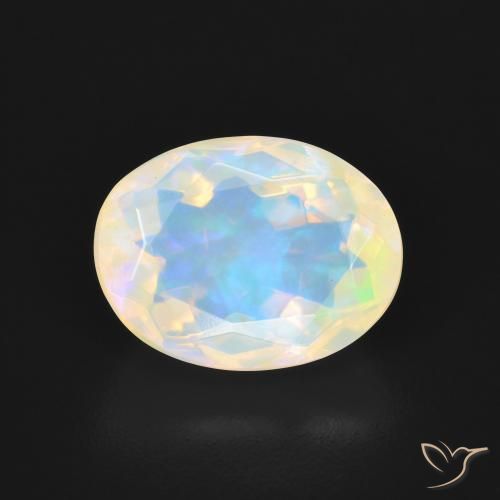 2.60ct طبيعي متعدد الألوان أوبال, بيضوي, شفاف