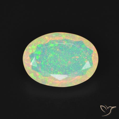 1.93ct طبيعي متعدد الألوان أوبال, بيضوي, شفاف