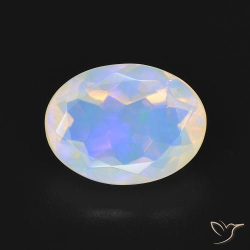 2.24ct طبيعي أبيض مزرق أوبال, بيضوي, شفاف