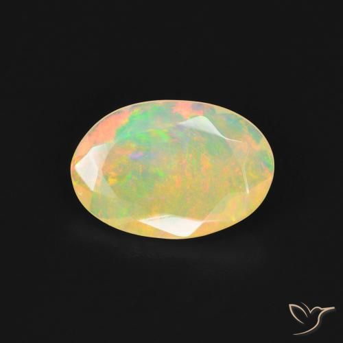 1.27ct طبيعي متعدد الألوان أوبال, بيضوي, شفاف