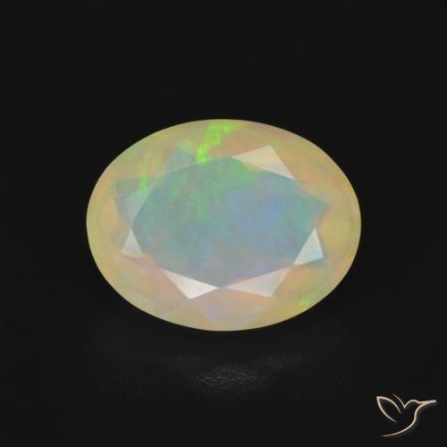 1.13ct طبيعي متعدد الألوان أوبال, بيضوي, شفاف