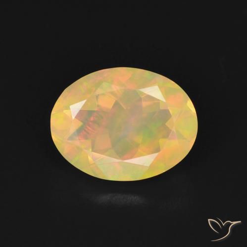 1.05ct طبيعي متعدد الألوان أوبال, بيضوي, شفاف