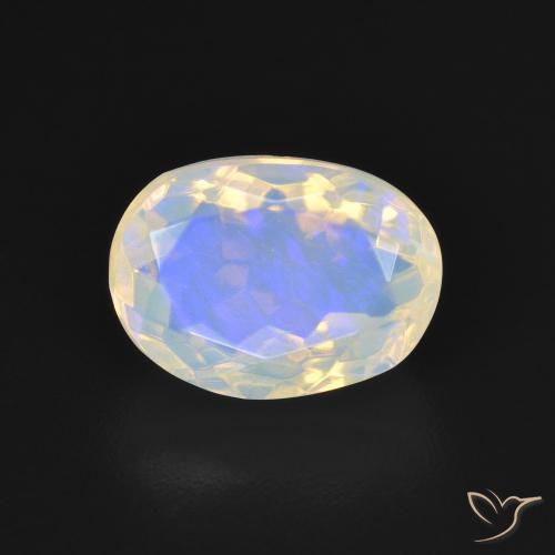 2.35ct طبيعي أبيض مزرق أوبال, بيضوي, شفاف