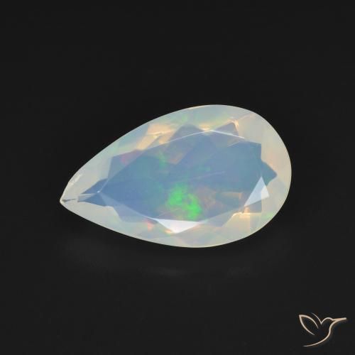1.84ct طبيعي أبيض مزرق أوبال, شكل الكمثرى, شفاف