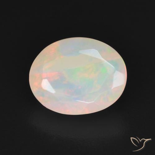 1.48ct طبيعي متعدد الألوان أوبال, بيضوي, نصف شفاف, Photo A