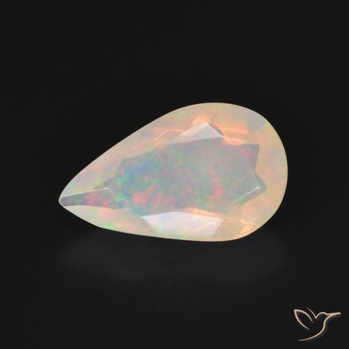 1.50ct طبيعي متعدد الألوان أوبال, شكل الكمثرى, شفاف