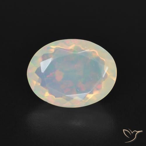 1.67ct طبيعي متعدد الألوان أوبال, بيضوي, شفاف