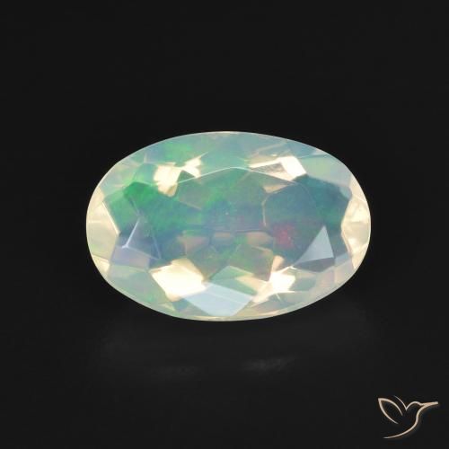 1.72ct طبيعي متعدد الألوان أوبال, بيضوي, شفاف