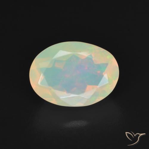 1.53ct طبيعي متعدد الألوان أوبال, بيضوي, شفاف