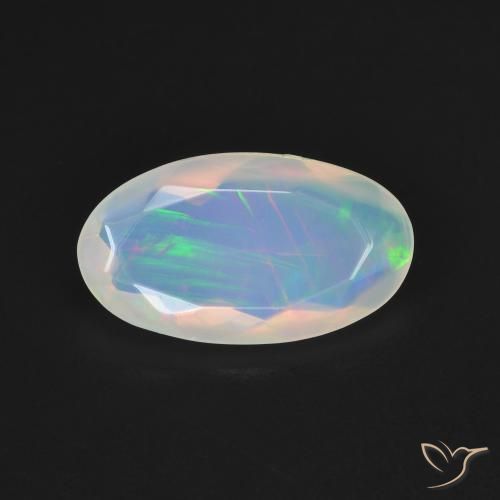 1.33ct طبيعي متعدد الألوان أوبال, بيضوي, شفاف
