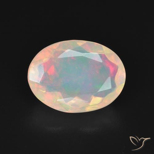 2.20ct طبيعي أبيض متعدد الألوان أوبال, بيضوي, شفاف