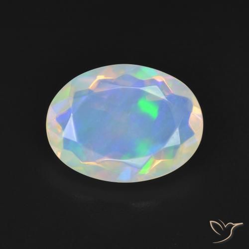 2.48ct طبيعي أبيض مزرق أوبال, بيضوي, شفاف
