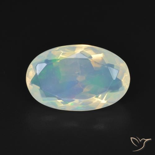 2.86ct طبيعي أبيض مزرق أوبال, بيضوي, شفاف