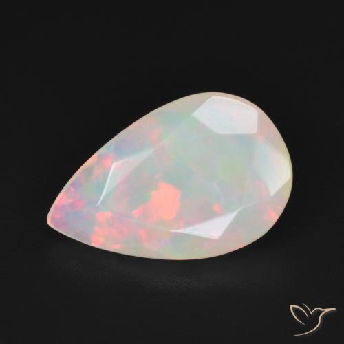 2.10ct طبيعي متعدد الألوان أوبال, شكل الكمثرى, نصف شفاف