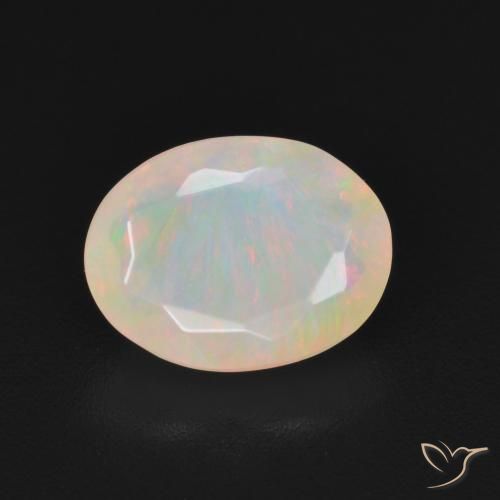 1.19ct طبيعي متعدد الألوان أوبال, بيضوي, نصف شفاف