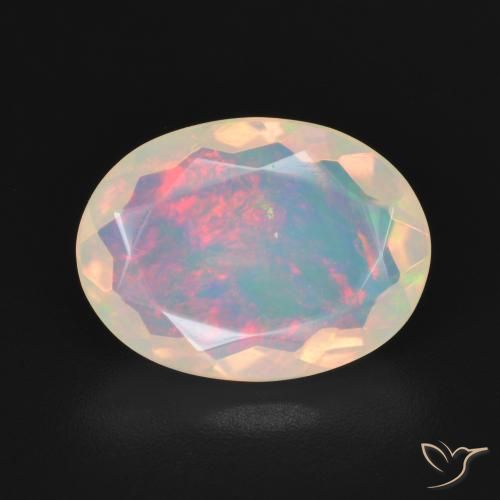 2.90ct طبيعي متعدد الألوان أوبال, بيضوي, شفاف, Photo A
