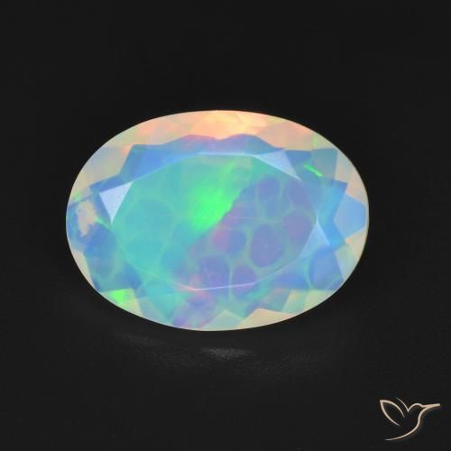2.03ct طبيعي متعدد الألوان أوبال, بيضوي, شفاف