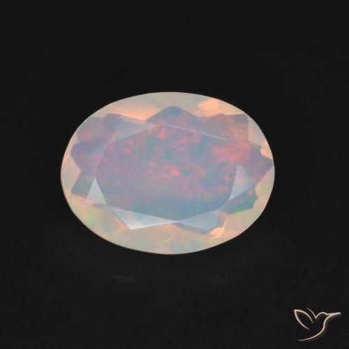 1.17ct طبيعي متعدد الألوان أوبال, بيضوي, شفاف