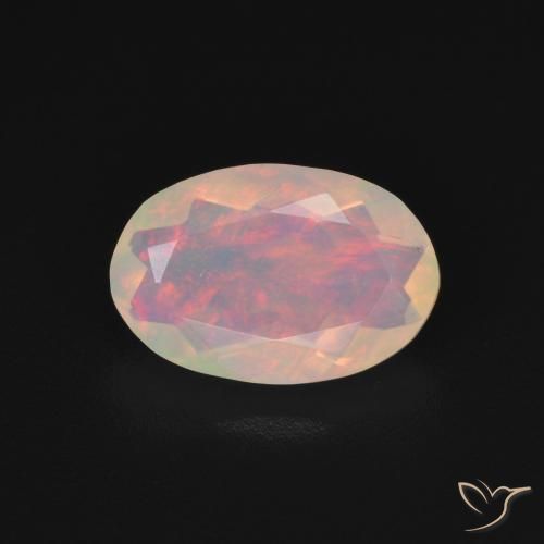 1.07ct طبيعي متعدد الألوان أوبال, بيضوي, شفاف, Photo A