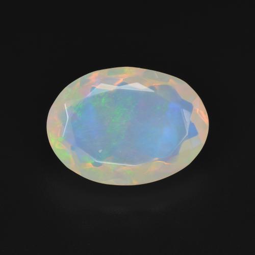 3.11ct طبيعي أبيض متعدد الألوان أوبال, بيضوي, شفاف
