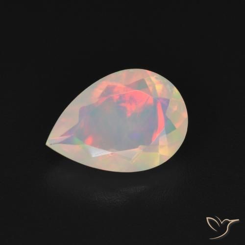 1.23ct طبيعي متعدد الألوان أوبال, شكل الكمثرى, شفاف, Photo A