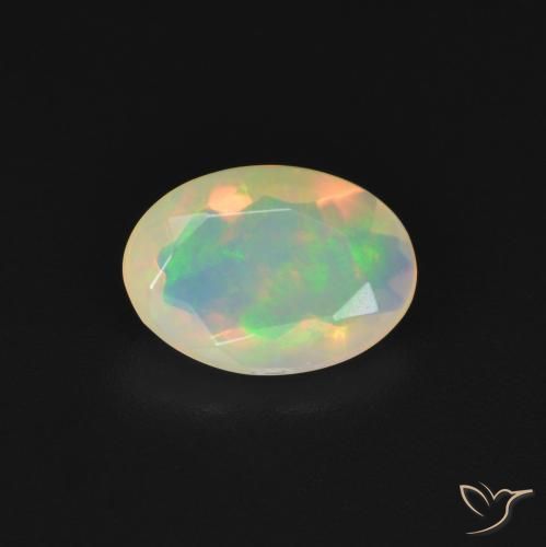 0.95ct طبيعي متعدد الألوان أوبال, بيضوي, شفاف, Photo A