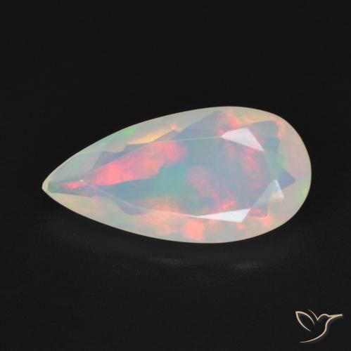 1.18ct طبيعي متعدد الألوان أوبال, شكل الكمثرى, شفاف
