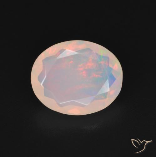 1.45ct طبيعي متعدد الألوان أوبال, بيضوي, شفاف