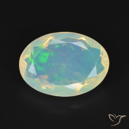 2.15ct طبيعي متعدد الألوان أوبال, بيضوي, شفاف