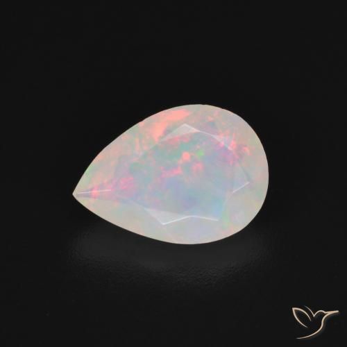 1.10ct طبيعي متعدد الألوان أوبال, شكل الكمثرى, نصف شفاف, Photo A