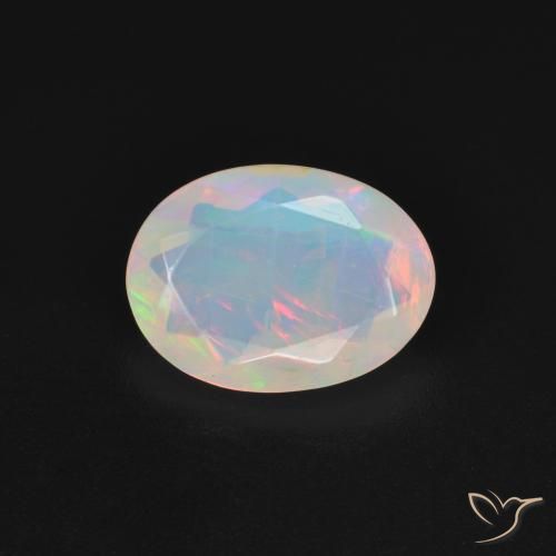 1.21ct طبيعي متعدد الألوان أوبال, بيضوي, شفاف