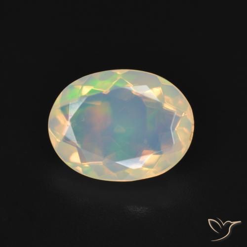 1.72ct طبيعي متعدد الألوان أوبال, بيضوي, شفاف