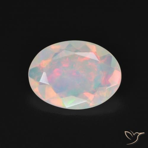 1.86ct طبيعي متعدد الألوان أوبال, بيضوي, شفاف