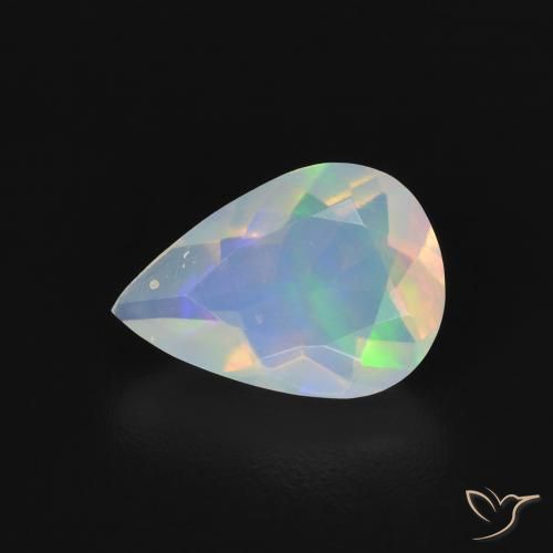 1.05ct طبيعي متعدد الألوان أوبال, شكل الكمثرى, شفاف, Photo A