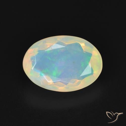 1.87ct طبيعي متعدد الألوان أوبال, بيضوي, شفاف