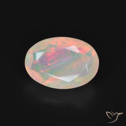 1.54ct طبيعي متعدد الألوان أوبال, بيضوي, شفاف