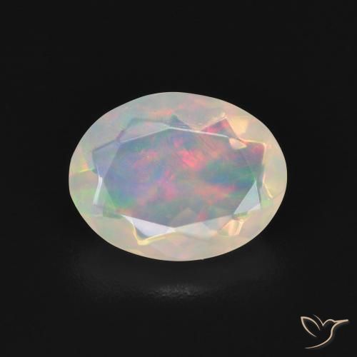 1.44ct طبيعي متعدد الألوان أوبال, بيضوي, شفاف