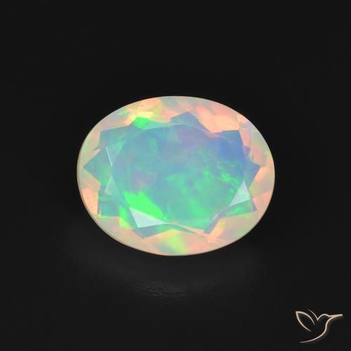 1.65ct طبيعي متعدد الألوان أوبال, بيضوي, شفاف, Photo A