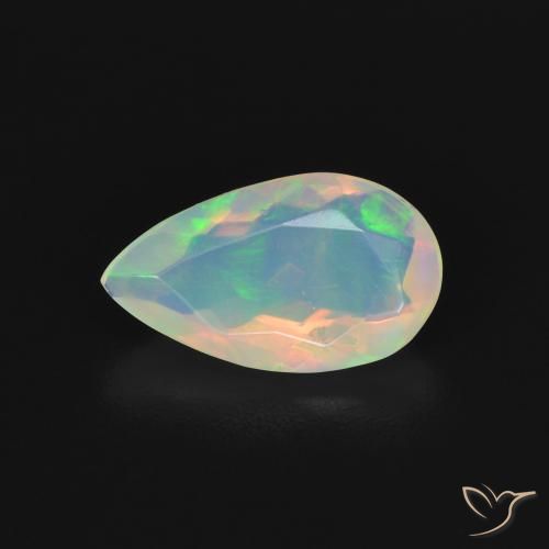 1.10ct طبيعي متعدد الألوان أوبال, شكل الكمثرى, شفاف
