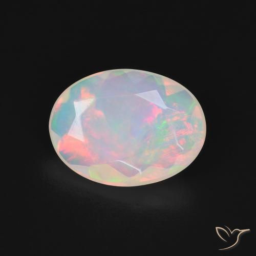 1.55ct طبيعي متعدد الألوان أوبال, بيضوي, نصف شفاف, Photo A