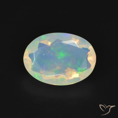 1.61ct طبيعي متعدد الألوان أوبال, بيضوي, شفاف