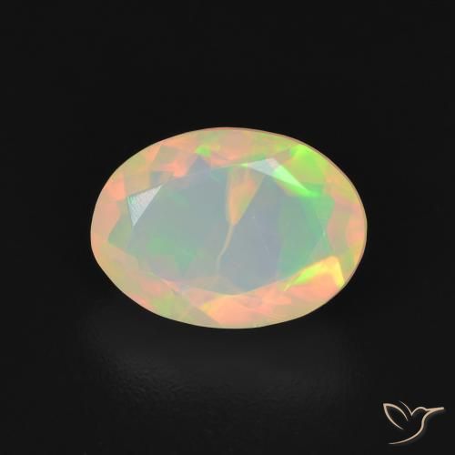 1.29ct طبيعي متعدد الألوان أوبال, بيضوي, شفاف, Photo A
