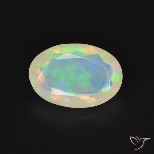 1.58ct طبيعي متعدد الألوان أوبال, بيضوي, شفاف, Photo A