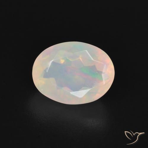 1.39ct طبيعي متعدد الألوان أوبال, بيضوي, شفاف